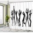 thumbnail image 4 of Ambesonne Silhouette Shower Curtain, Dancing Women and Men, 69"Wx75"L, Charcoal Grey and White, 4 of 4