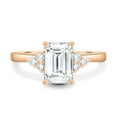 thumbnail image 2 of 2.00Ct Emerald Cut Lab-Grown Diamond with Round Accent Engagement Ring, 18K Rose Gold, US 7, 2 of 8