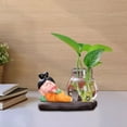 thumbnail image 4 of GUOOL Tang Lady Vase Hydroponique avec Figurine en Résine Stand Moderne Terrarium Vase en Verre StyleB, 4 of 7