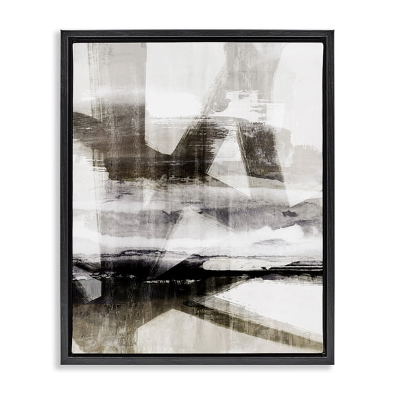 Stupell Industries Industrial Urban Complex Abstract Black Floating Frame Canvas Art, 17 x 21, by Nina Blue