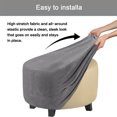 thumbnail image 6 of Round Ottoman Slipcovers Stretch Cover Soft Velvet Non Slip Footstool Cover-Gray blue-Small, 6 of 6