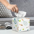 thumbnail image 6 of Logiee Tissue Box Cover 5X5X5'' PU Leather Tissue Holder Square Tissue Cube Box Organizer for Bathroom Vanity Countertop,Car,Night Stands,Office,Home,Kitchen (Cute Tennis Rackets), 6 of 8