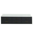 thumbnail image 2 of 80" W X 22" D Black Double Bath Vanity - White Quartz Top, Robust Wood, Speedy Close, Fully Assembled 80 In. 22 Quartz, Wood Frame, Soft, 2 of 4