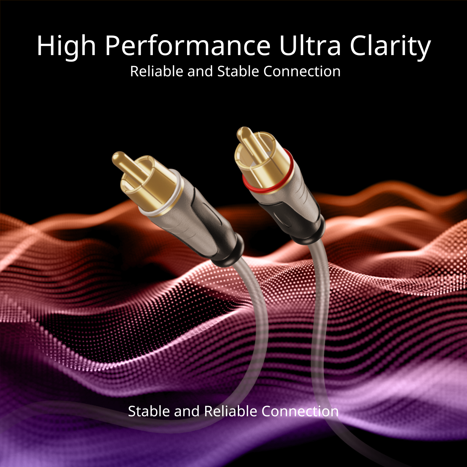 RCA Cable - 2RCA Male to 2RCA Male with Dual Shielded RCA Audio Cable - 2 Channel RCA Male to Male Stereo Connector, Gold Plated RCA Cables 50ft for Amplifiers, Car Audio, Home Theater, Speakers - image 4 of 6