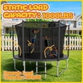 thumbnail image 2 of CITYLE Trampoline 10FT for Kids and Adults with Lights, 1000LBS Weight Capacity, Heavy Duty Outdoor Trampolines with Basketball Hoop and Enclosure Net for Backyard, Birthday Gift, 2 of 8