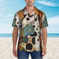 thumbnail image 2 of Yiaed Abstract Dalmatian Art Print Hawaiian Shirt for Men Short Sleeve Button Down Shirts Beach Shirts for Men,X-Large, 2 of 7