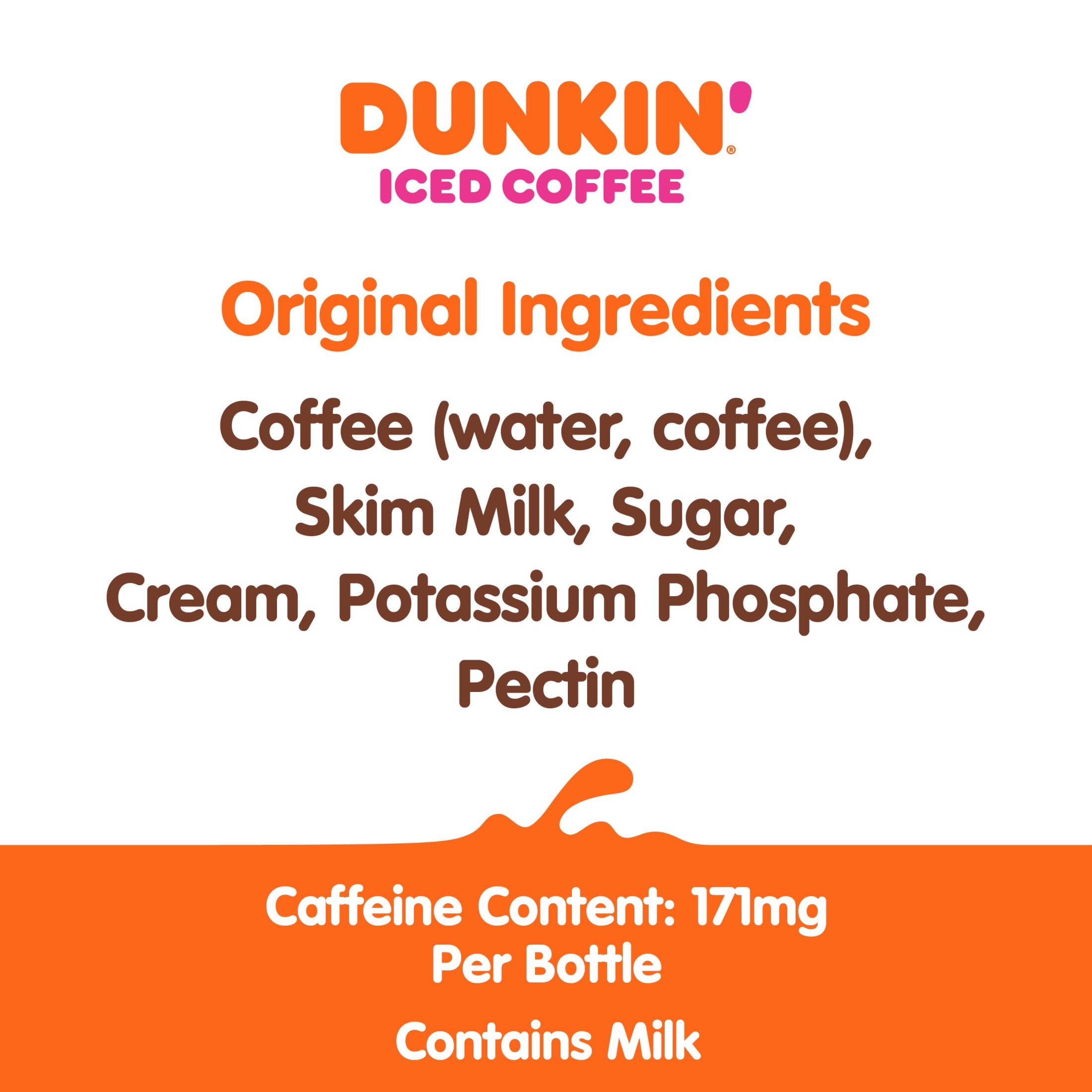 Dunkin' Original Iced Coffee, 13.7 fl oz Bottle