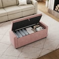 thumbnail image 6 of Linsy Home 50" Ottoman with Storage for Living Room, Velvet Storage Ottoman Bench with Gas Lift, Pink, 6 of 7
