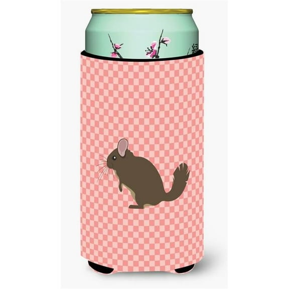 Chinchilla Pink Check Tall Boy Beverage Insulator Hugger