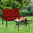 thumbnail image 4 of Patiojoy Ensemble de Conversation de Patio 2 Pcs Causeuse d'Extérieur avec Table à Café et Coussins Rouges, 4 of 6