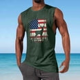 thumbnail image 2 of XUNKUSGA USA 250Th Anniversary Tank Tops Men Summer Casual Sleeveless Shirts for Men Classic Loose Crewneck Independence Day Mens Tank Top for Workout,Army Green, 2 of 5