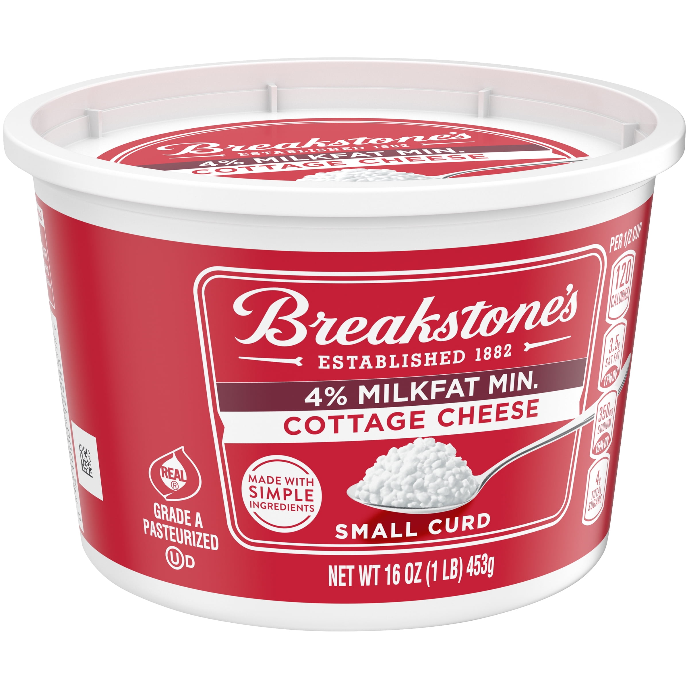 Breakstone S Small Curd 4 Milkfat Cottage Cheese 16 Oz Tub