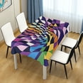 thumbnail image 4 of Yayeee Tablecloths 60" x 108" Rectangle Wrinkle Resistant Party Table Cover, Purple Wavy Plaid, 4 of 8