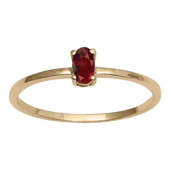 5X3mm Oval Garnet 925 Sterling Silver Gold Vermeil Solitaire Tiny Women Engagement Ring