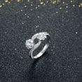 thumbnail image 2 of HeartsAndYou 1.9ct Round Cut Moissanite Engagement Ring for Women 18k White Gold over Silver Floral Bypass, 2 of 8