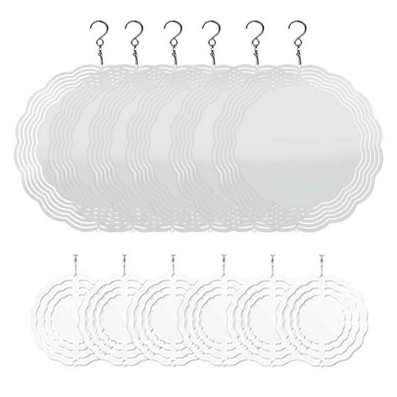 12Pcs Sublimation Wind Spinner Blanks 3D Wind Spinners Hanging Wind Spinners for Outdoor Garden Decoration 3/8 Inch