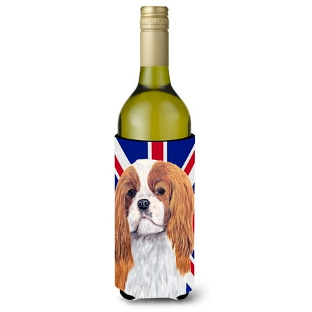 

Carolines Treasures SC9851LITERK Cavalier Spaniel with English Union Jack British Flag Wine Bottle Hugger Wine Bottle