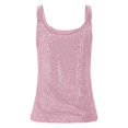 thumbnail image 6 of KHONTS Women's Summer Fashion Sequin Tanks Tops Sparkle Slim Fit Camisole Sleeveless Vest Lightweight Shimmer Tunic Tops Pink XL, 6 of 8