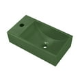 thumbnail image 6 of Lisse 16" Concrete Rectangle Wall-Mounted Sink with Left Side Faucet Mount in Matte Royal Green, 6 of 8