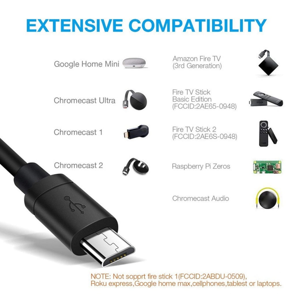 Adaptateur Ethernet Micro USB vers RJ45 convertisseur de réseau de clé TV  Compatible pour Fire TV/Chromecast Workhe