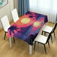 thumbnail image 7 of Mountain at Sunset Rectangle Tablecloth Waterproof Polyester Table Clothative Stain Resistant & Wrinkle Resistant Washable Table Cover for Dining Table/Party/Camping 60x60 Inch Decor Gift, 7 of 7