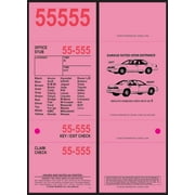 Valet Parking Tickets 4-Part 1,000 with Free Parking Receipts (Pink)