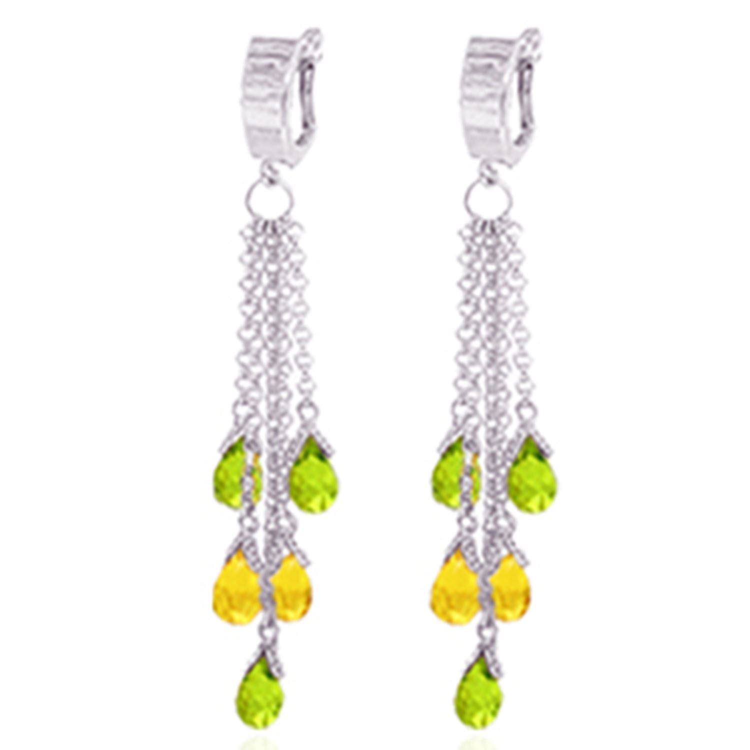 ALARRI 3.2 CTW 14K Solid White Gold Spring Abounds Peridot Earrings 