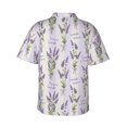 thumbnail image 4 of Xecao Lavender Flowers print Hawaiian shirt - a stylish short-sleeve button-down for men, perfect for casual beach and tropical outings., 4 of 9
