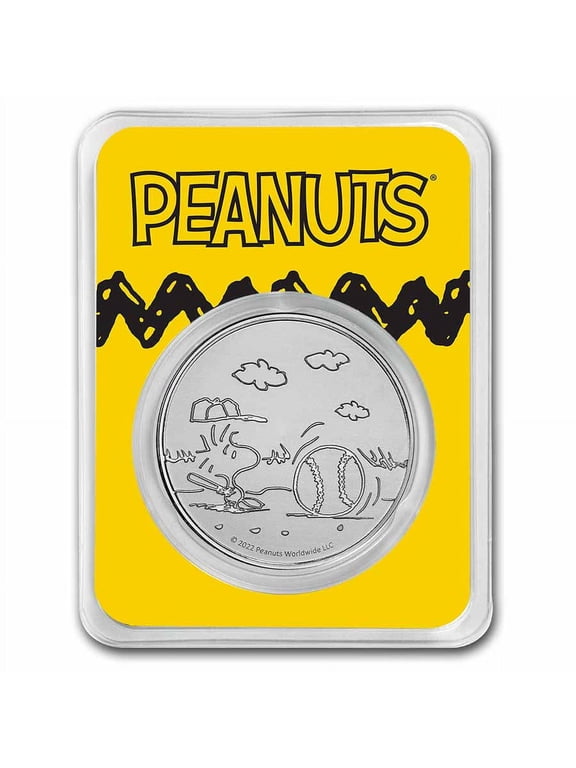 Collectible Peanuts® Baseball - Woodstock at Bat 1 oz Silver in TEP