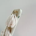 thumbnail image 2 of Compatible with iPhone 13 Pro Max Chain Case Cute Bow Bead Bracelet Strap Lanyard Wristband Charm Unique Design Fashion Luxurious Dream Protection Shockproof Cover for Girls Woman White, 2 of 9
