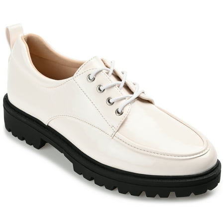 

Journee Collection Womens Zina Tru Comfort Foam Wide Width Oxford Almond Toe Lace-up Flats