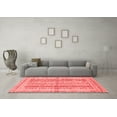thumbnail image 3 of Ahgly Company Machine Washable Indoor Square Abstract Red Modern Area Rugs, 3' Square, 3 of 4