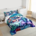 thumbnail image 3 of Homewish Kawaii Mermaid Princess Queen Comforter Set,Cartoon Sea Animal Bedding Sets,Colorful Shell Coral Bedding Comforter Set For Girl Kids,Luxury Bedroom Decor Reversible,3pcs, 3 of 8