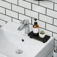 thumbnail image 6 of RUseeN Black Small Wood Tray Pedestal Stand Farmhouse Bathroom Decor Decorative Wooden Riser Kitchen Soap Dish Holder for Vanity, Counter, Sink, Large 8.6" x 3.6", 6 of 7