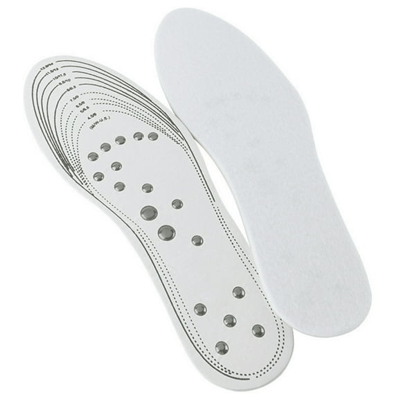 MEGICOT Cutable Magnetic Therapy Leather Insoles, 1 Pair Acupressure Magnetic Massage Foot Therapy Reflexology Pain Relief Shoe Insoles With 18pcs Magnets Fits All Men and Women