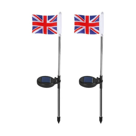 

CuiYou 2Pcs/Set Flag Stake Lamp 2 LEDs Solar Powered Portable Outdoor Waterproof Flag Landscape Light for Garden