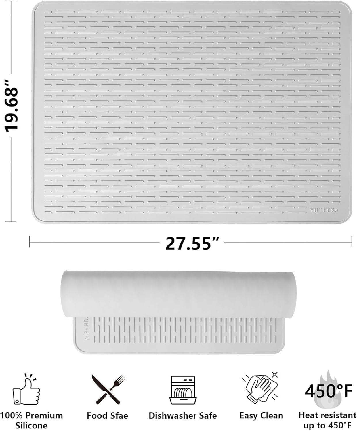 Neighborly Nook Stove Top Cover for Electric Stove - Silicone Stove Mat for Glass Top, Glass Cooktop Protector, XL Dish Drying Mats For Kitchen,Oven Covers for Electric Stove (Hyaline,28 x 20)