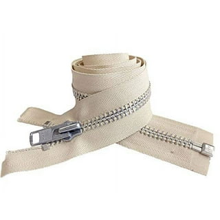2pcs 30 inches Ykk Number 5 Brass Metal Zippers Bulk Separating for Sewing  Coats Zipper Made in USA (Beige - 572) 