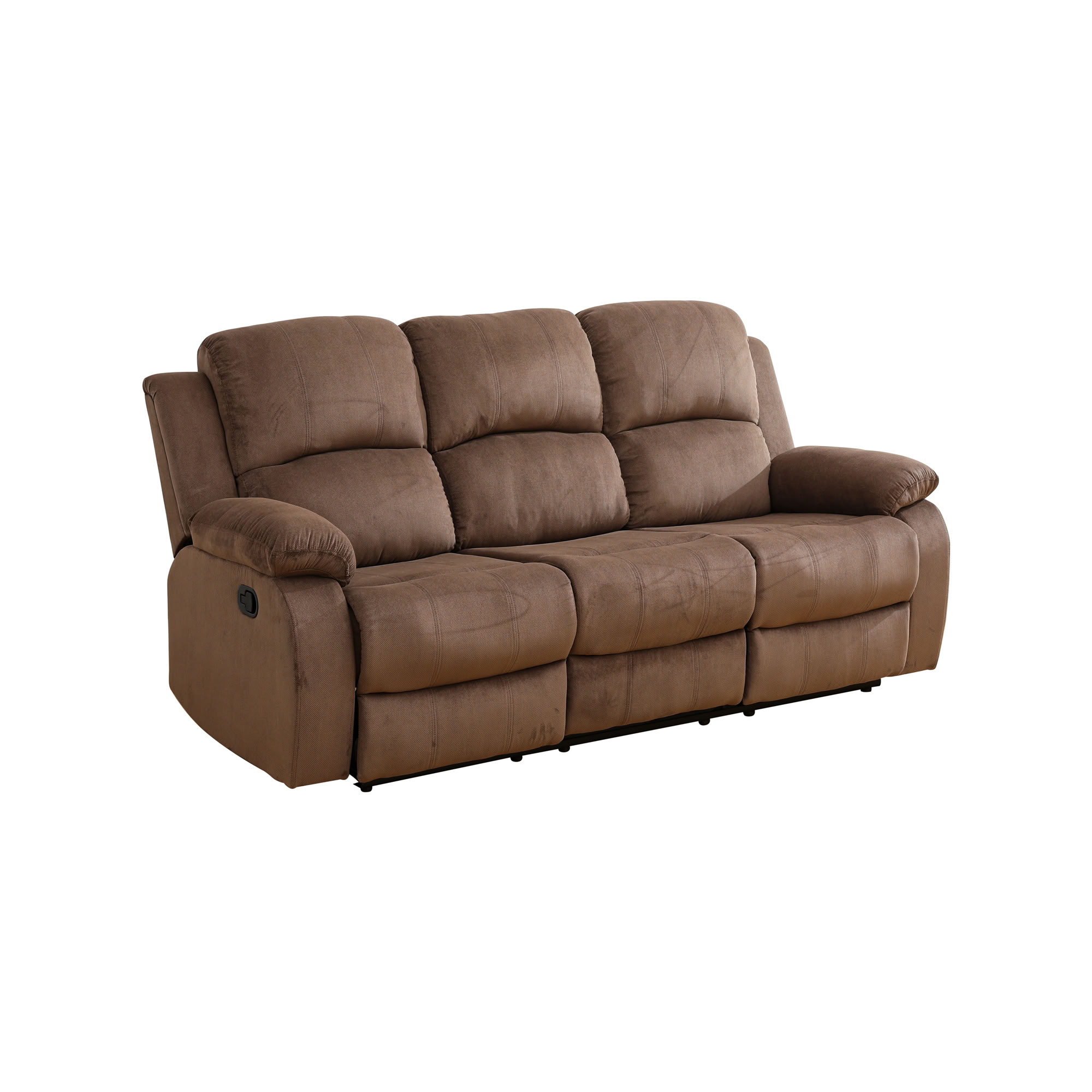 MAYEERTY 3-Seater Recliner Sofa, Non-Spinning Fabric with Reversible Coffee Table for Family Living Room