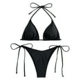 thumbnail image 6 of Hvyesh Summer Swimsuits for Women Tankinis Women Triangle Bikini Sets Halter Two Piece Swimsuit String Tie Side Bathing Suit, 6 of 6
