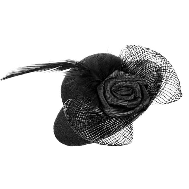 Methold Divertidos sombreros de pollo, Mini gorro de plumas con dobladillo, decoración para banquetes, puesta en escena, accesorio para disfraz, Aseo de mascotas Negro Methold PT003910-06