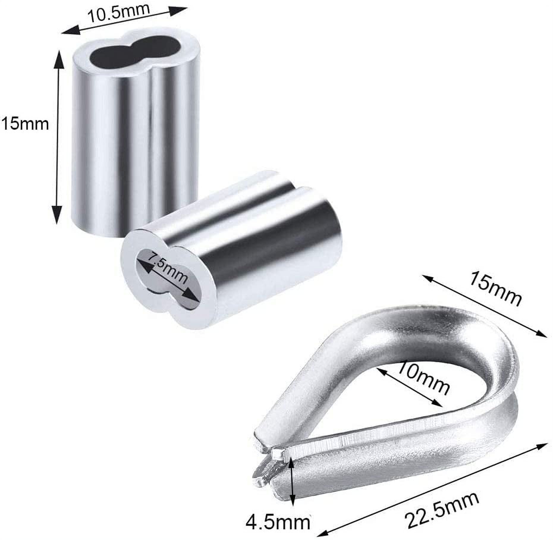 TooTaci 1/8" Stainless Steel Cable Wire Rope Kit, 200ft/60M, T316, 7x7