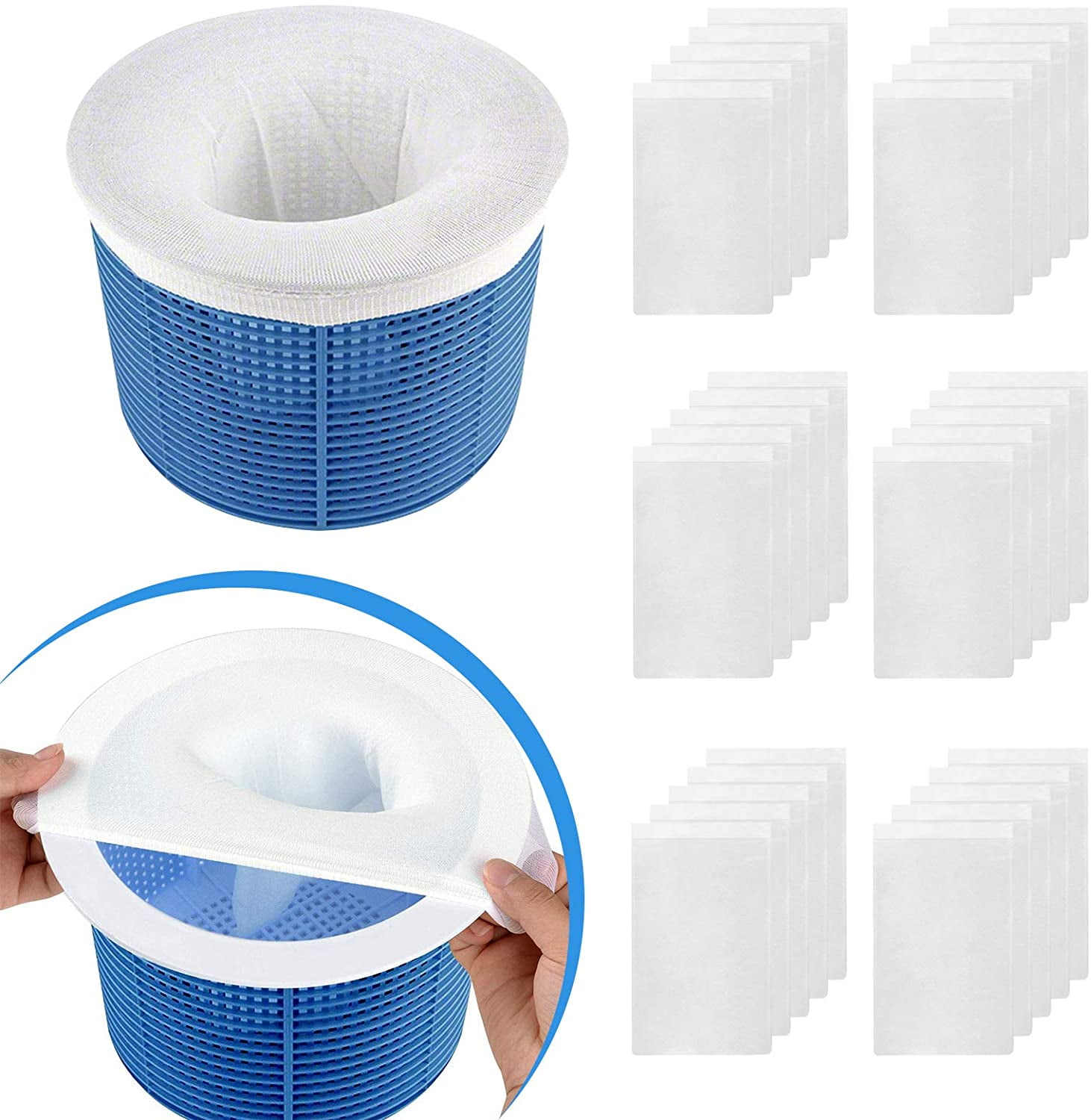 Yozhu Skimmer Sock, Disposable Pool and Spa Skimmer Filter Net Skim