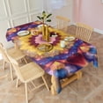 thumbnail image 3 of Colorful Tie Dye Flower Mandala Pattern Rectangle Tablecloth 60"x120",Waterproof Polyester Rectangle Table Cloth, Wipeable Spillproof Polyester Tablecloth for Dining, Camping, Indoor and Outdoor, 3 of 6