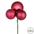 thumbnail image 2 of Vickerman 18" Berry Red Ball Ornament Christmas Pick, 4 per set, 2 of 2