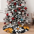 thumbnail image 5 of Sikiie Yellow White Daisy Pattern 30-48 inches {designName} Print Christmas Tree Skirt Snowman Xmas Tree Skirt with Edge Christmas Decorations for Holiday Party-36", 5 of 7