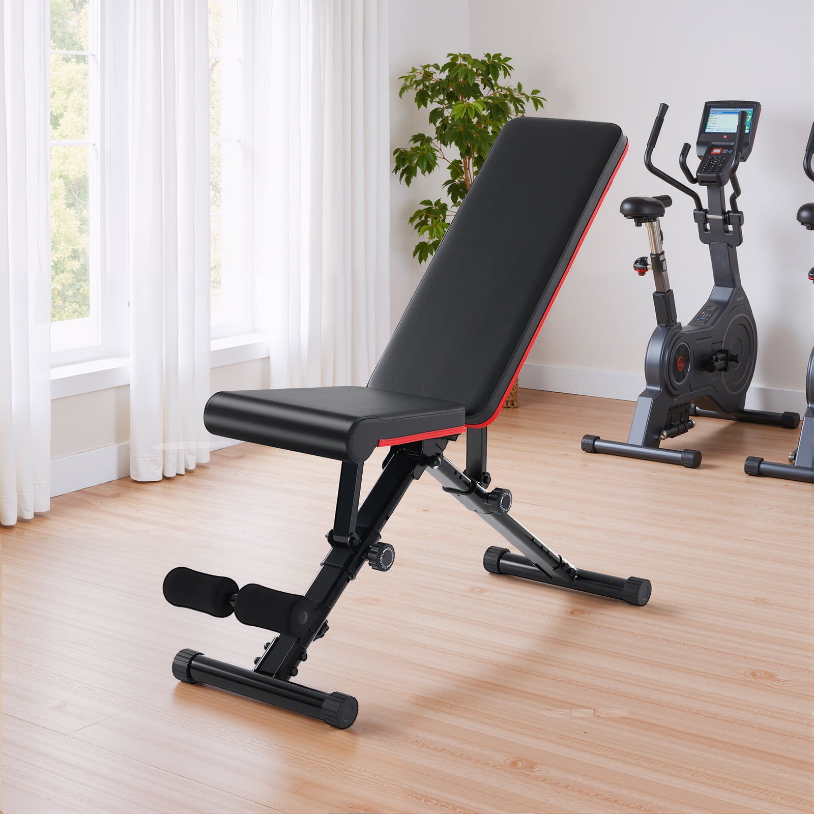 Simenmax Adjustable Weight Bench for Home Gym, 9-Position Incline/Decline, Foldable, Heavy Duty Workout Bench for Full Body Training (Chest, Legs, Abs, Dumbbell Exercises)