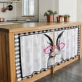 thumbnail image 6 of Easter Tier Curtains 36 Inch Length, Funny Rabbit Carrots Black White Buffalo Plaid Cafe Short Curtains for Bathroom Over Sink, Small Kitchen Curtain Light Filtering Drapes 2 Panels 27.5"Wx36"L, 6 of 8