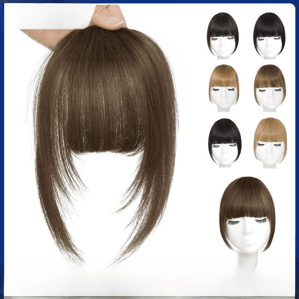 Peluca con flequillo estilo cabello femenino frente natural tejido a mano cabello invisible sin costuras peluca Silk Air