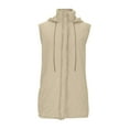 thumbnail image 6 of Fnooota Womens Puffer Vests with Hood, Mid-length Sleeveless Zip up Lightweight Winter Jackets Beige Size S-2XL, 6 of 7